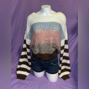 Multicolor Cropped Sweater
